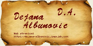 Dejana Albunović vizit kartica